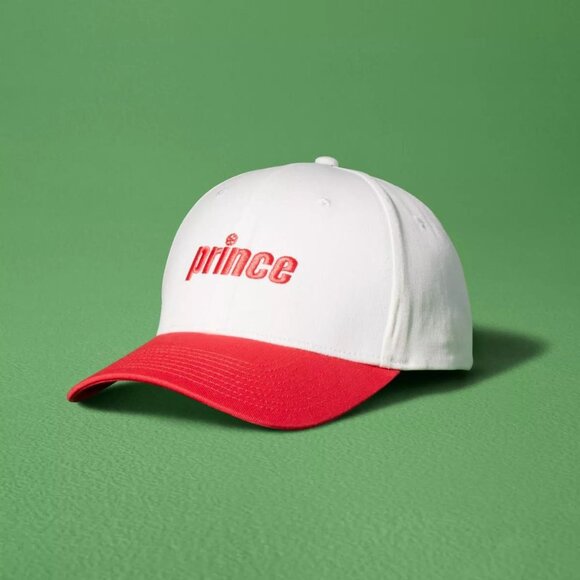 NWT Prince Pickleball Baseball Hat Sporty Preppy Cap White Red Tennis Golf Beach - Picture 1 of 3